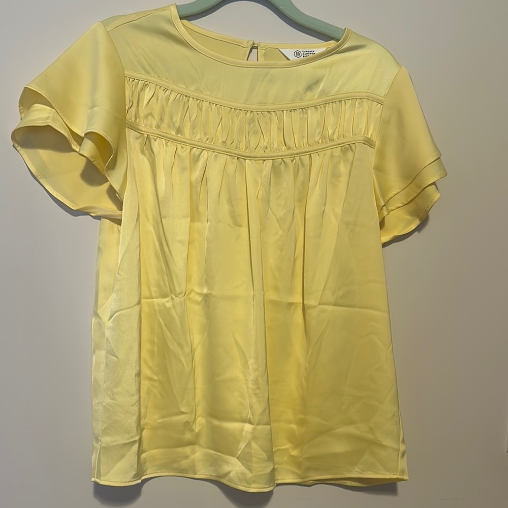 Candace Cameron Bure Yellow Ruffled Blouse - Picture 2 of 8